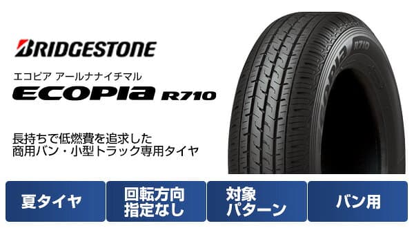 【新品】ハイエース200系 夏タイヤ ホイール4本セット 195/80R15 107/105N ブリヂストン エコピア R710 WEDS ウェッズアドベンチャー プロディータ HC グロスブラック【限定】 6J 15インチ(送料無料) thumbnail 2