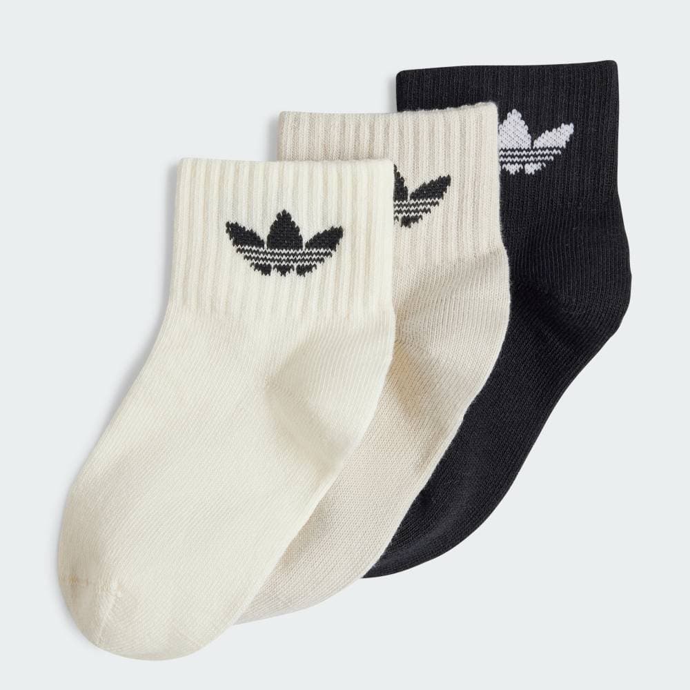 【40％OFFクーポン対象 10/24 20:00～10/30 23:59】 【公式】アディダス adidas 返品可 ライフスタイル ミッド アンクルソックス 3足組 キッズ オリジナルス キッズ／子供用 アクセサリー ソックス・靴下 黒 ブラック JJ1992 親子コーデ thumbnail 2