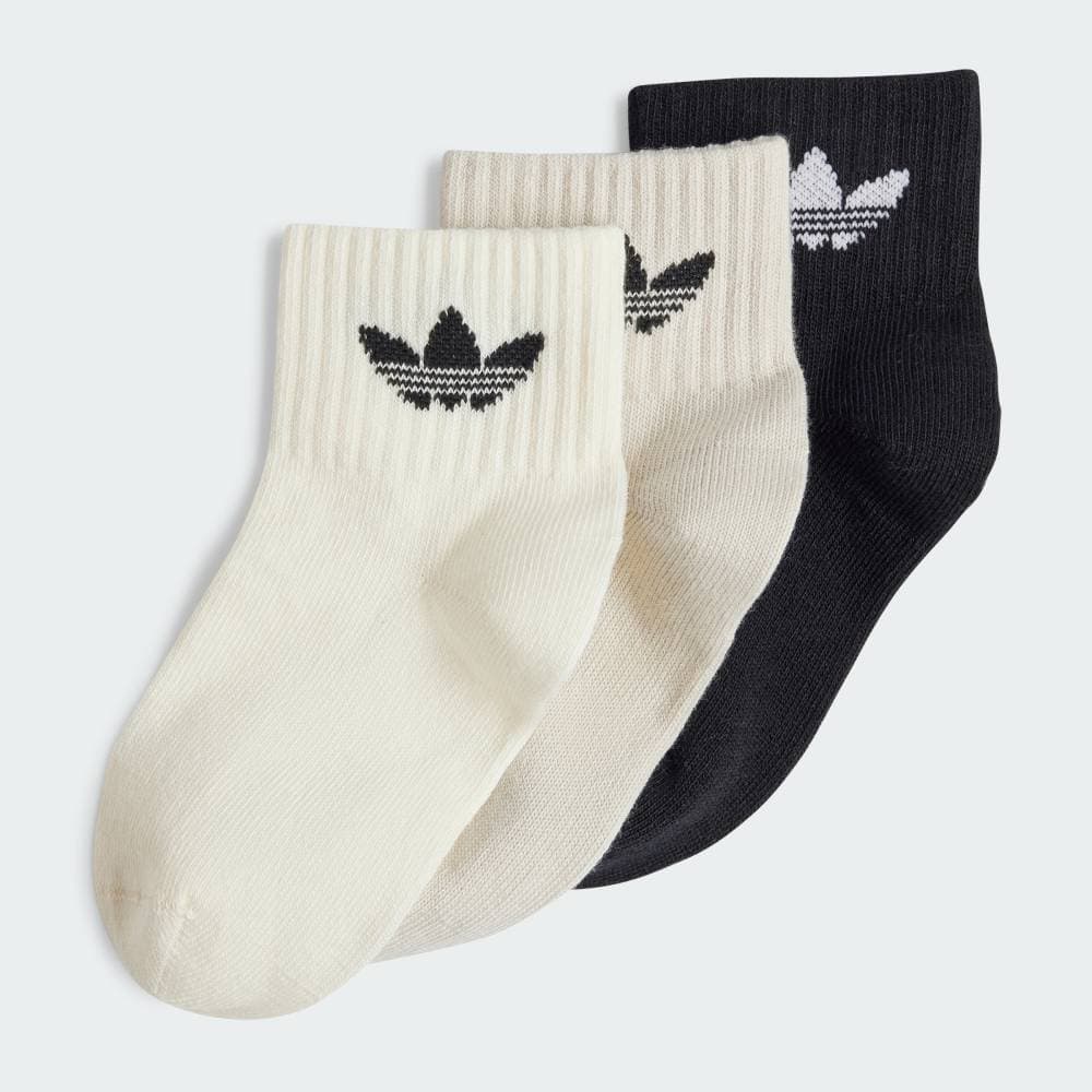 【40％OFFクーポン対象 10/24 20:00～10/30 23:59】 【公式】アディダス adidas 返品可 ライフスタイル ミッド アンクルソックス 3足組 キッズ オリジナルス キッズ／子供用 アクセサリー ソックス・靴下 黒 ブラック JJ1992 親子コーデ thumbnail 3