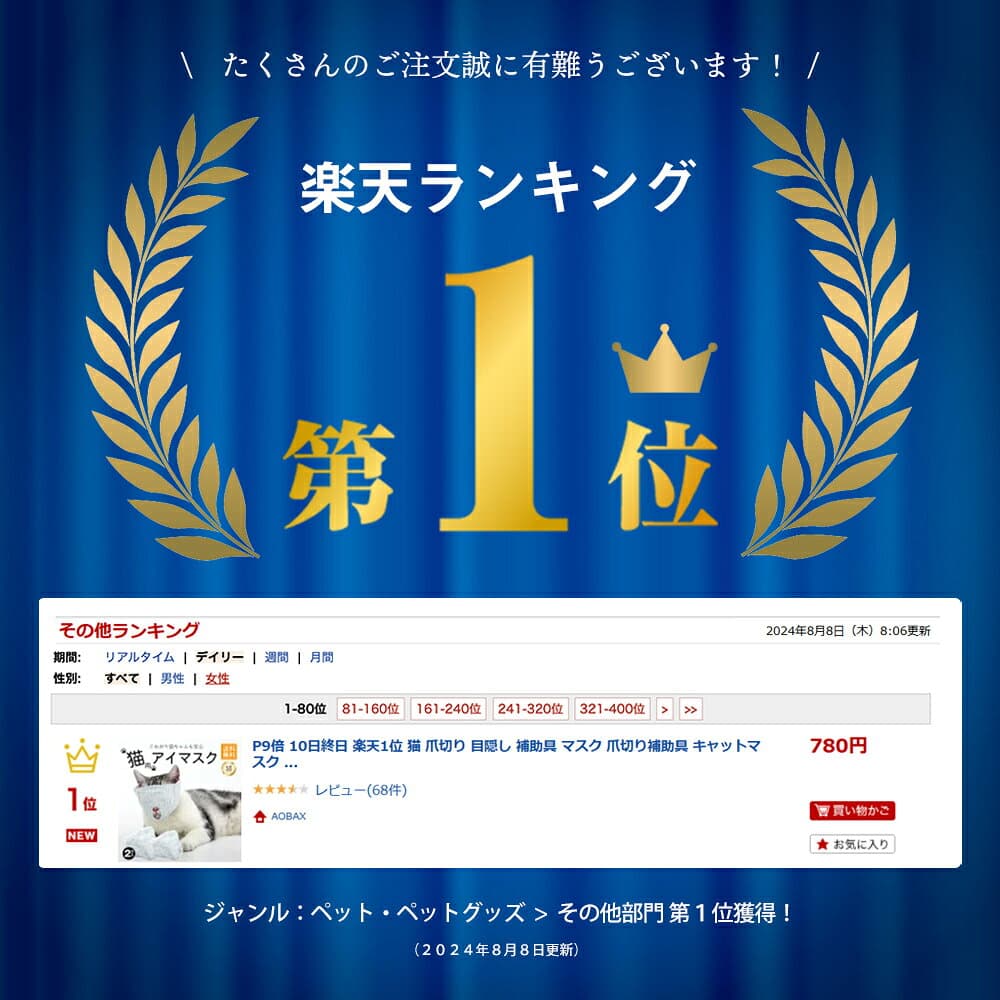★P10倍24日20時〜 楽天1位 猫 爪切り 目隠し 補助具 マスク 爪切り補助具 キャットマスク 猫の爪切りグッズ 日本製 爪切り対策 猫用品 猫用マスク 猫マスク アイマスク フェイスマスク 爪きり補助具 口輪 噛みつき防止 ペット用品 子猫 猫のアイマスク thumbnail 2