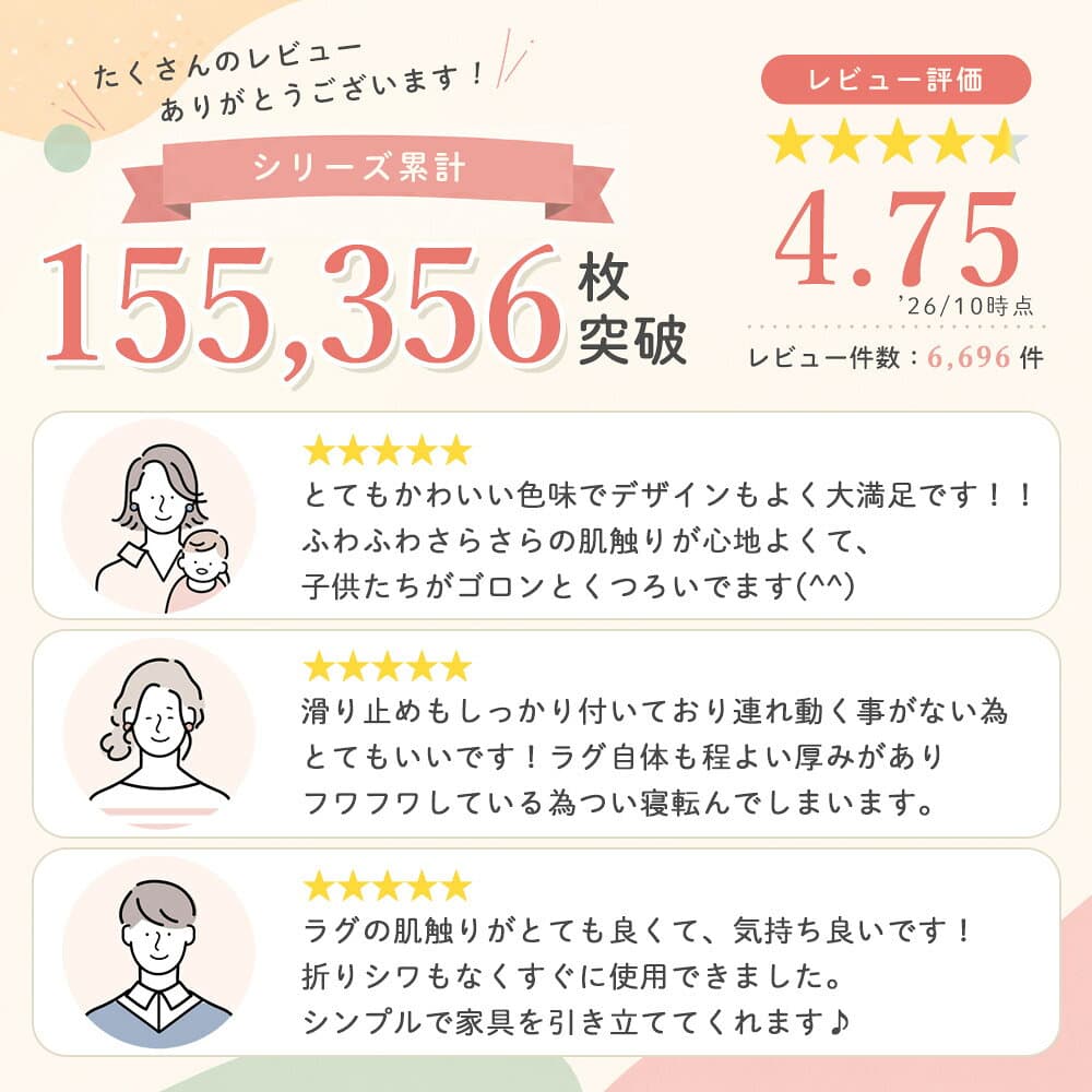 【20時〜 4h★最大8%OFF】ラグ 洗える シエロ ラグマット キルトラグ 北欧 累計15.5万枚 おしゃれ カーペット 95×130 130×190 190×190 200×240 200×300 1.5畳 2畳 3畳 長方形 家族 リビング 滑り止め オールシーズン対応 ホットカーペット 床暖房対応 thumbnail 3