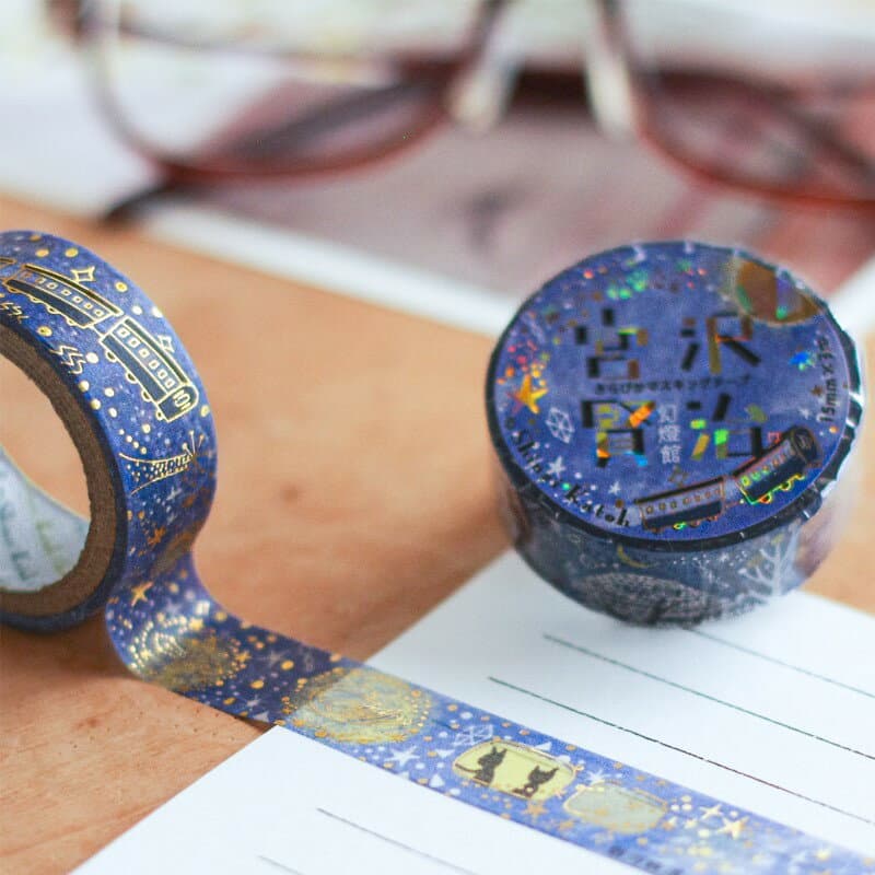 宮沢賢治幻燈館 きらぴかマスキングテープ ゴールドホログラム箔 シール堂 文房具 ステーショナリー 15mm かわいい おしゃれ ハンドメイド メール便 1~7営業日出荷