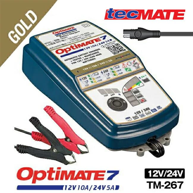 楽天ランキング1位 テックメイト OptiMate7 TM-267 オプティメイト7 12V/24V 鉛蓄電池用充電器 バッテリーチャージャー ディープサイクル バイク 車 トラック ボート ソーラー 鉛AGM 液式 EFB スパイラルセル・ゲル あす楽対応 お買い物マラソン 開催
