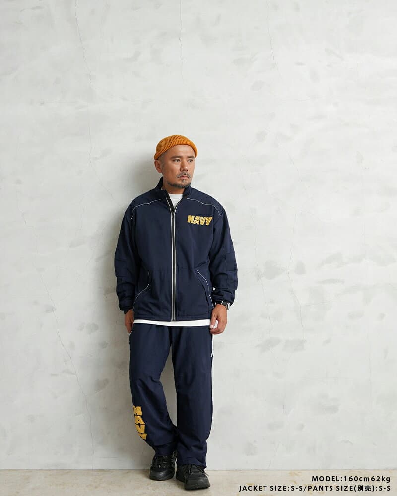 実物 新品 デッドストック 米軍 米海軍 US NAVY Physical Fitness ランニング ジャケット【クーポン対象外】【I】｜トップス ナイロン スポーツ トレーニング ジム ワークアウト ロゴプリント アメカジ ストリート ブラック 軍放出品 春夏 秋冬 thumbnail 2