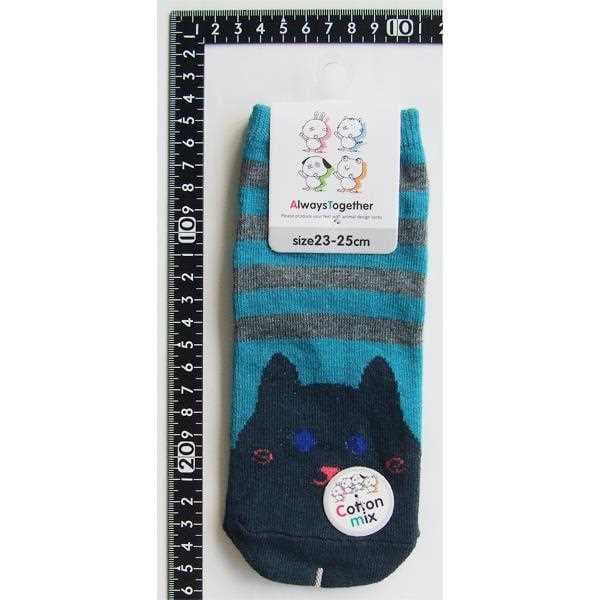 靴下 綿混動物柄ショートソックス 23~25cm ［色柄指定不可］ (100円ショップ 100円均一 100均一 100均) thumbnail 3