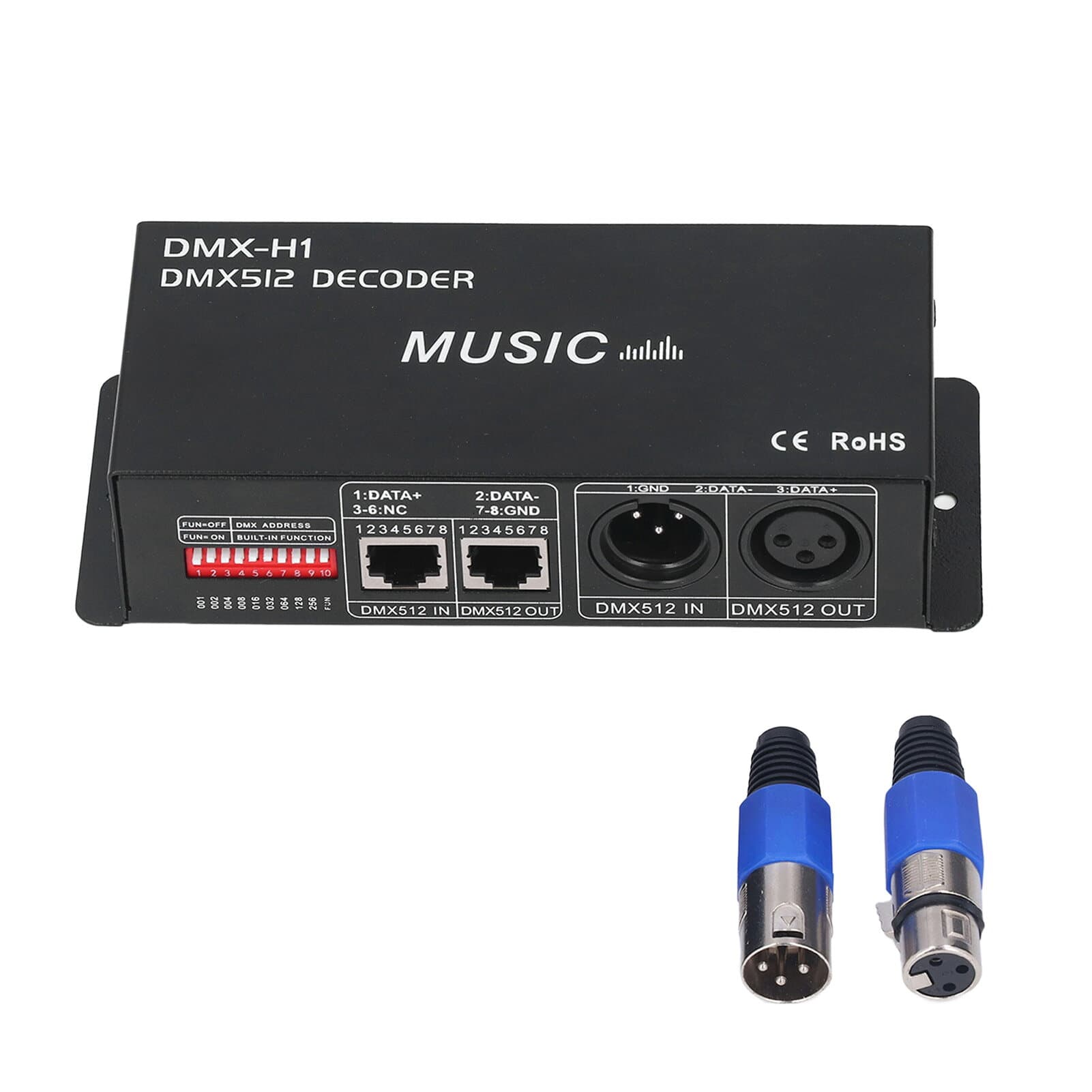 DMX512 デコーダー 4チャンネル RGBW 定電圧コントローラー 舞台照明・LEDストリップ対応 8A/チャンネル 高精度エンジニアリング用 RGBW LEDストリップライト DC12V ～ 24V 英語 マニュアル付き スタジオ レコーディング機器 (チャネルあたり8A)