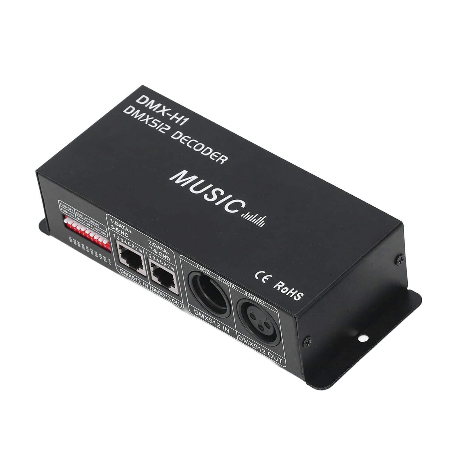 DMX512 デコーダー 4チャンネル RGBW 定電圧コントローラー 舞台照明・LEDストリップ対応 8A/チャンネル 高精度エンジニアリング用 RGBW LEDストリップライト DC12V ～ 24V 英語 マニュアル付き スタジオ レコーディング機器 (チャネルあたり8A) thumbnail 2