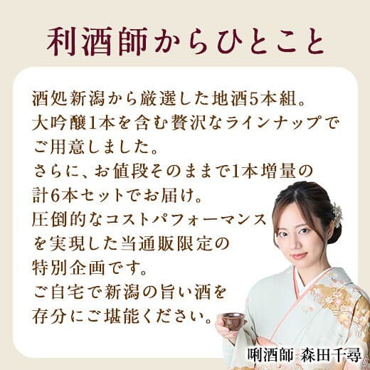 酒 お酒 日本酒 大吟醸酒 普通酒 家呑み応援 新潟地酒 飲み比べ セット 一升瓶 1800ml 5本組 +1本増量 第8弾 48%オフ お中元 敬老の日 父の日 ギフト プレゼント 【7560円(税込)以上で送料無料】 thumbnail 3