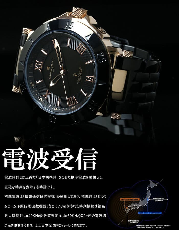 【Salvatore Marra】サルバトーレマーラ 電波 ソーラー 腕時計 メンズ 限定モデル SM18112 ステンレス 革ベルト ブランド ランキング ウォッチ 電波時計 ソーラー電波時計 父の日 ギフト 文字盤 青 黒 ブルー ブラック thumbnail 2