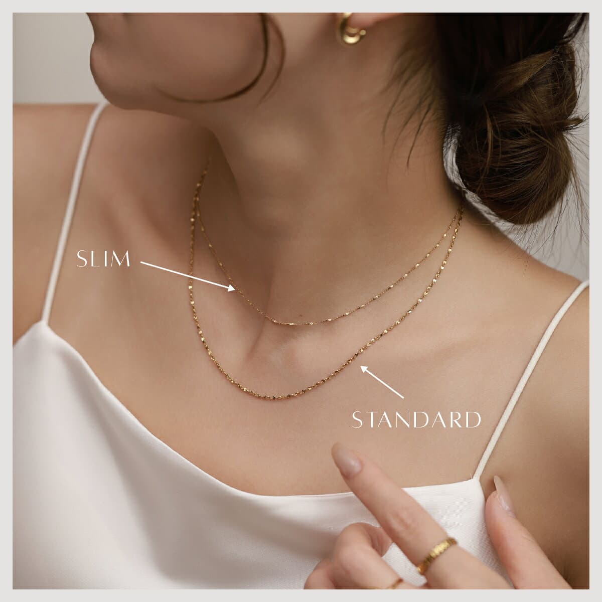 【全品P10倍｜最大35%OFFクーポン】 ネックレス チェーン サージカルステンレス 316L 金属アレルギー対応 18K コーティング レディース 大人 かわいい シンプル 華奢 チェーン ジュエリー ゴールド シルバー 送料無料 プチプライス高見え CRAIFE thumbnail 3
