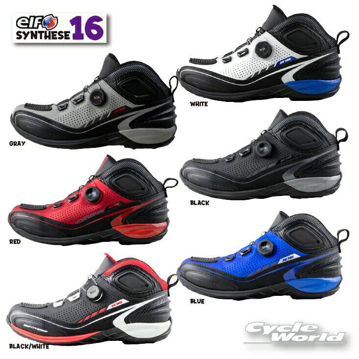 ☆* 正規取扱店【elf】エルフシューズ EL016 シンテーゼ16　synthese16　BOA ライディングシューズ 広島化成　オートバイ用　 スニーカー ツーリング　靴　人気【バイク用品】