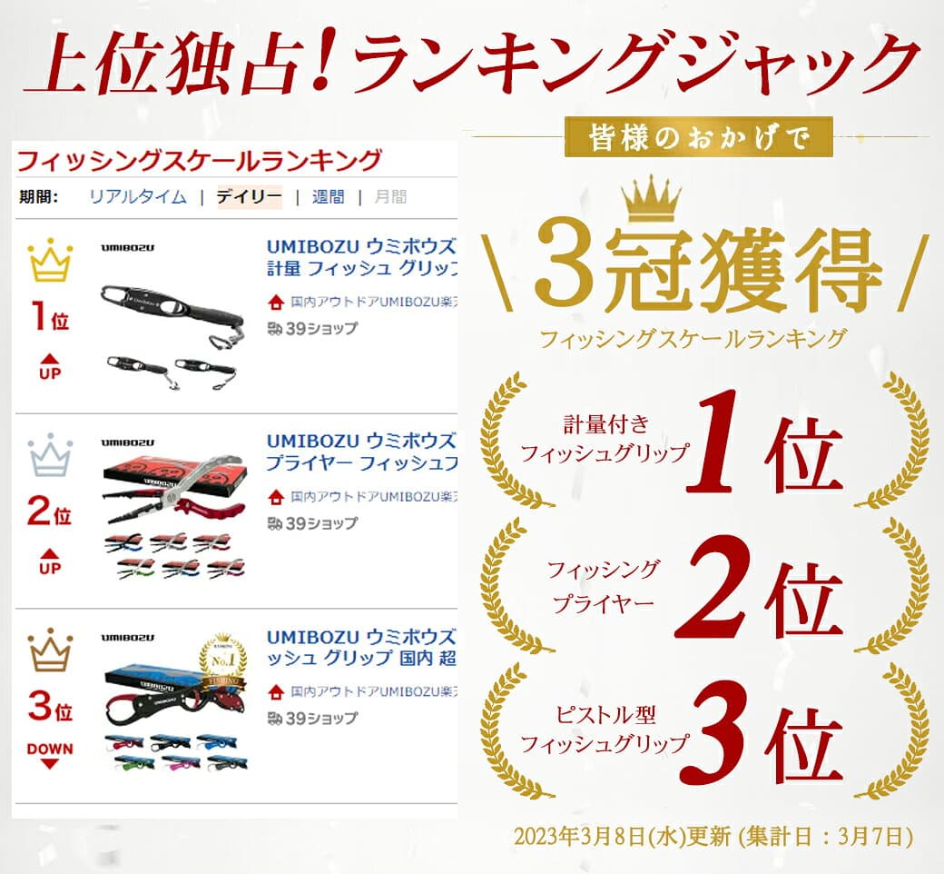 【ランキング1位】フィッシングプライヤー UMIBOZU ウミボウズ プライヤー フィッシュプライヤー 国内 防錆 多機能 針はずし フックはずし ラインカッター 安全ロープ付き ステンレス 高性能 超軽量 アルミニウム製 釣り プライヤー おしゃれ 趣味 thumbnail 3