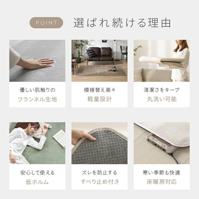 [クーポンで6％OFF] [即日出荷] 楽天1位 ラグ 防ダニ 抗菌 カーペット 洗える ラグマット おしゃれ 絨毯 マット ラグカーペット 1畳 1.5畳 2畳 3畳 4畳 フランネル 滑り止め付 軽量 北欧 ノンホルムアルデヒド ウォッシャブル ホットカーペット対応 リビング thumbnail 2
