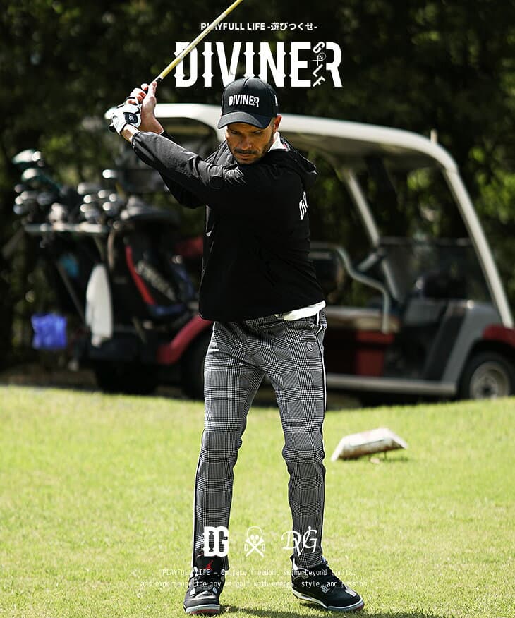 【DIVINER GOLF】 ゴルフウェア メンズ ゴルフパンツ ストレッチ ゴルフ ストレッチパンツ テーパードパンツ ラインパンツ グレンチェック チェック 千鳥 チドリ 大きいサイズ LL XL XXL ブランド セットアップ 対応 秋 joker ジョーカー ディバイナー thumbnail 2