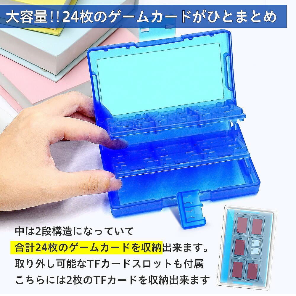 ＼全商品ポイント5倍／ Switch 対応 ゲームカードケース ゲームソフトケース 24枚収納 TFスロット付き 防汚 保護 プラスチック お出かけ コレクション メンズ レディース thumbnail 3