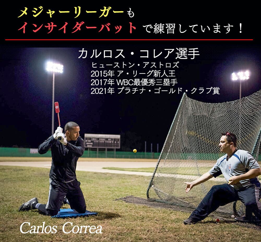 【一流プロ選手も愛用】 野球 トレーニングバット 特許 打撃練習 インサイドアウト 素振り Insider Bat インサイダーバット ソフトボール バッティング練習 トス バッティング 練習器具 小学生 少年野球 ～ メジャーリーガー プロ ドアスイング 矯正 インサイドアウト thumbnail 3