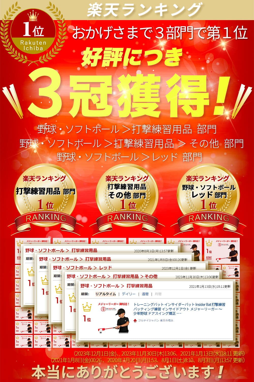 【一流プロ選手も愛用】 野球 トレーニングバット 特許 打撃練習 インサイドアウト 素振り Insider Bat インサイダーバット ソフトボール バッティング練習 トス バッティング 練習器具 小学生 少年野球 ～ メジャーリーガー プロ ドアスイング 矯正 インサイドアウト thumbnail 2
