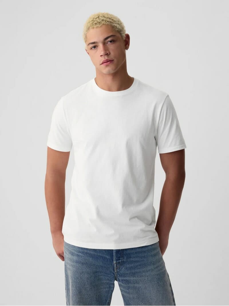 (M)スタンダードクルーネックTシャツ GAP ギャップ トップス カットソー・Tシャツ ホワイト ネイビー ブラック[Rakuten Fashion]