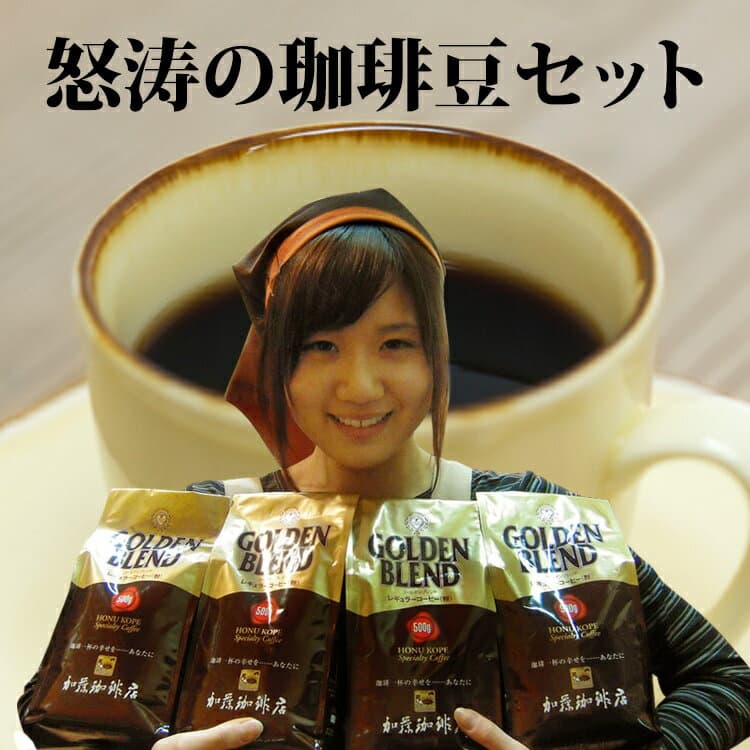 送料無料 コーヒー豆 コーヒー 2kg 怒涛の珈琲豆　粉 (G500×4) 加藤珈琲/グルメコーヒー豆専門加藤珈琲店　スペシャルティ