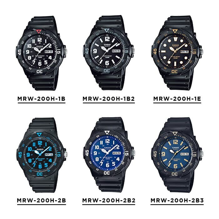 【10年保証】【日本未発売】CASIO STANDARD MEN カシオ スタンダード MRW-200H 腕時計 時計 ブランド メンズ レディース キッズ 子供 男の子 女の子 チープカシオ チプカシ アナログ 日付 防水 軽量 回転ベゼル ブラック 黒 白 金 海外モデル ギフト プレゼント thumbnail 2