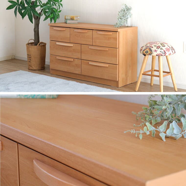 リビングチェスト チェスト タンス 収納ケース 衣類 収納 3段 日本製 木製 完成品 おしゃれ 北欧 可愛い ナチュラル シンプル レトロ 幅110 収納ボックス 箪笥 洋服タンス ローチェスト 引出し収納 収納家具 ブラウン リビング 寝室 和室 マニーナ110 thumbnail 2