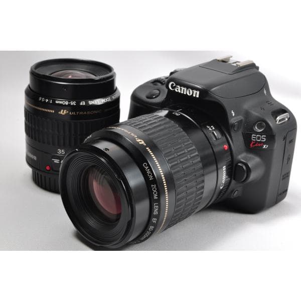 【中古】【1ヶ月保証】 一眼レフカメラ キヤノン Canon EOS kiss X7 標準＆望遠ダブルズームセット 動画撮影