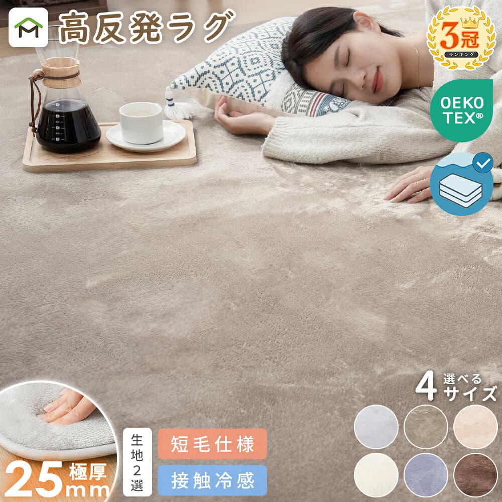 【先着5名限定50%OFFクーポン配布中】【最安値に挑戦中】ラグ ラグマット 洗える 厚手 極厚25mm 2畳 3畳 フランネル 防音 滑り止め付 床暖房 ホットカーペット対応 こたつ敷布団 高反発ラグ ラグマット カーペット 絨毯 北欧 オールシーズン 送料無料
