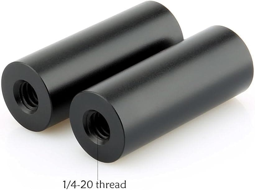 互換品 カメラロッド 15mmレールマイクロロッド 長さ3.8cm 1.5インチ 1/4-20スレッド穴 アルミ合金 カメラアクセサリー 撮影機材 Camera Rod 2本入リ―026 (ブラック) thumbnail 2
