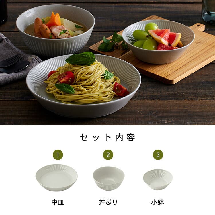 食器 3点セット 皿 お皿 MNW-3S アイリスオーヤマ 美濃焼 磁器 小鉢 茶碗 丼ぶり プレート ボウル 洋食 和食 新生活 電子レンジ対応 食洗機対応 thumbnail 3