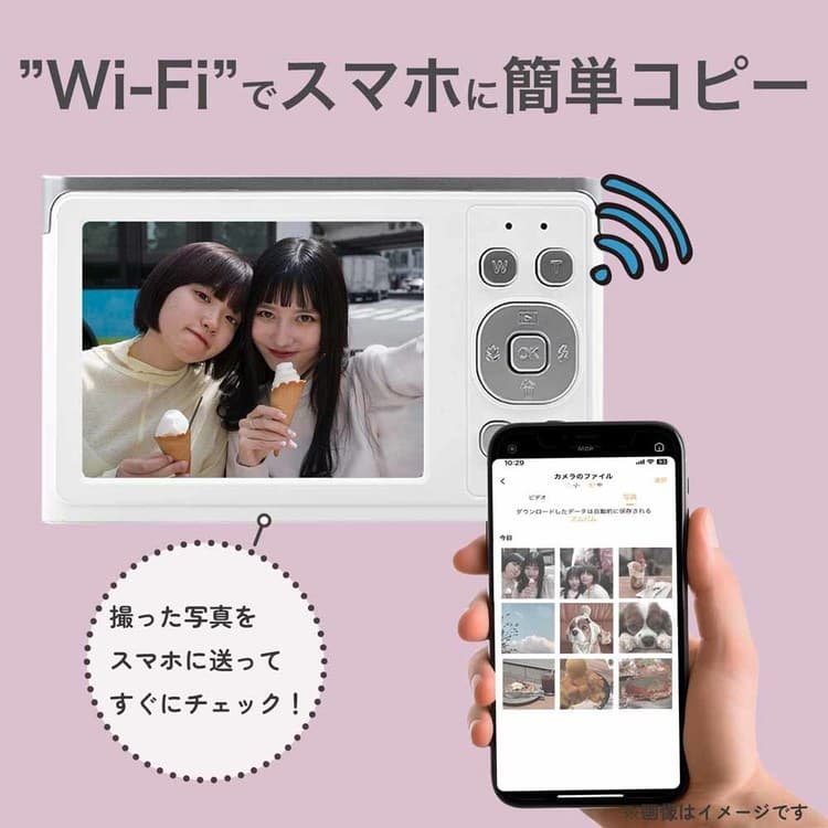 デジタルカメラ WI-FIデジタルカメラ デジカメ WIFIデジタルカメラ AN-DC003(WH)デジタルカメラ コンパクトデジタルカメラ コンパクトデジカメ コンデジ WIFI Wi-Fi デジカメ 高画質 慶洋エンジニアリング スノーホワイト マットブラック thumbnail 3