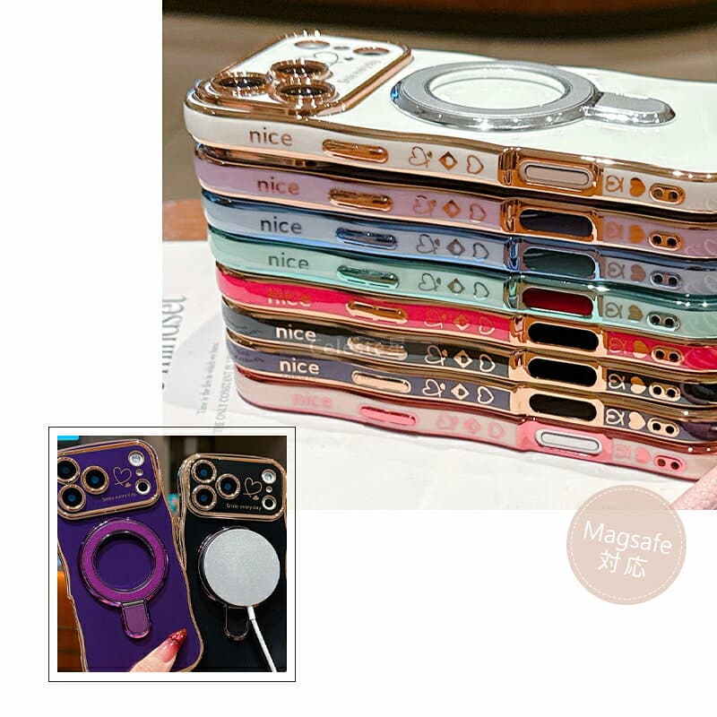 iPhone18pro ケース スマホケース ストラップ付き iPhone ケース iPhone17 ケース ウェーブ ケース iPhone17pro ケース iphone17promax ケースiPhone16 ケース iPhone16pro ケース iPhone15 ケースiPhone15pro ケース iPhone14 ケース ハート おしゃれ かわいい 韓国風 thumbnail 2