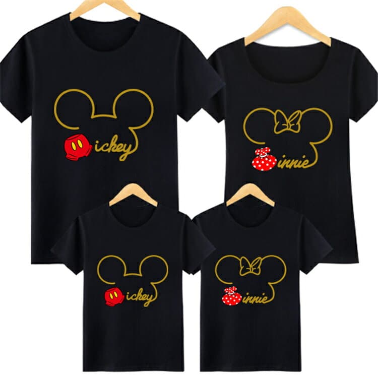 親子服 親子ペアルックカップルTシャツミッキーの耳t シャツレディースママと娘 おそろい服 親子服 家族お母さん子供　父と息子　お揃い服 家族 男の子 女の子キッズ服 子供服 撮影 旅行 プレゼント　8色 大きいサイズ thumbnail 2