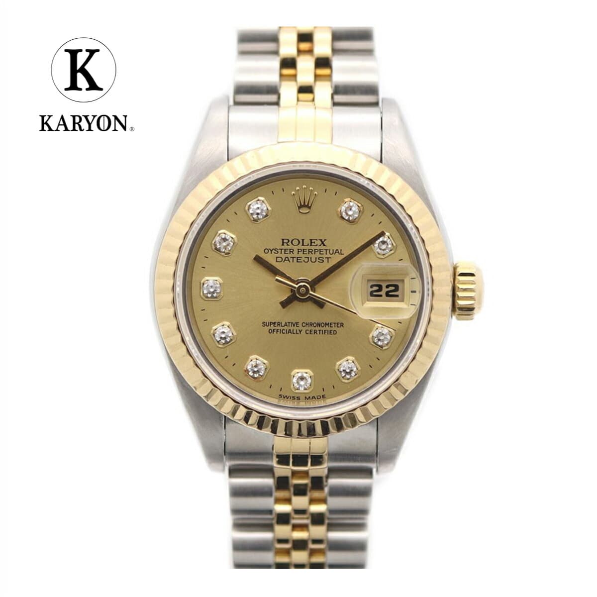【ギフトランク】ロレックス ROLEX レディース 女性 腕時計 シルバー ゴールド コンビ 新10P ダイヤモンド ステンレススチール 18金 K18YG 69173G 誕生日 記念日 プレゼント ギフト【動画】【中古】