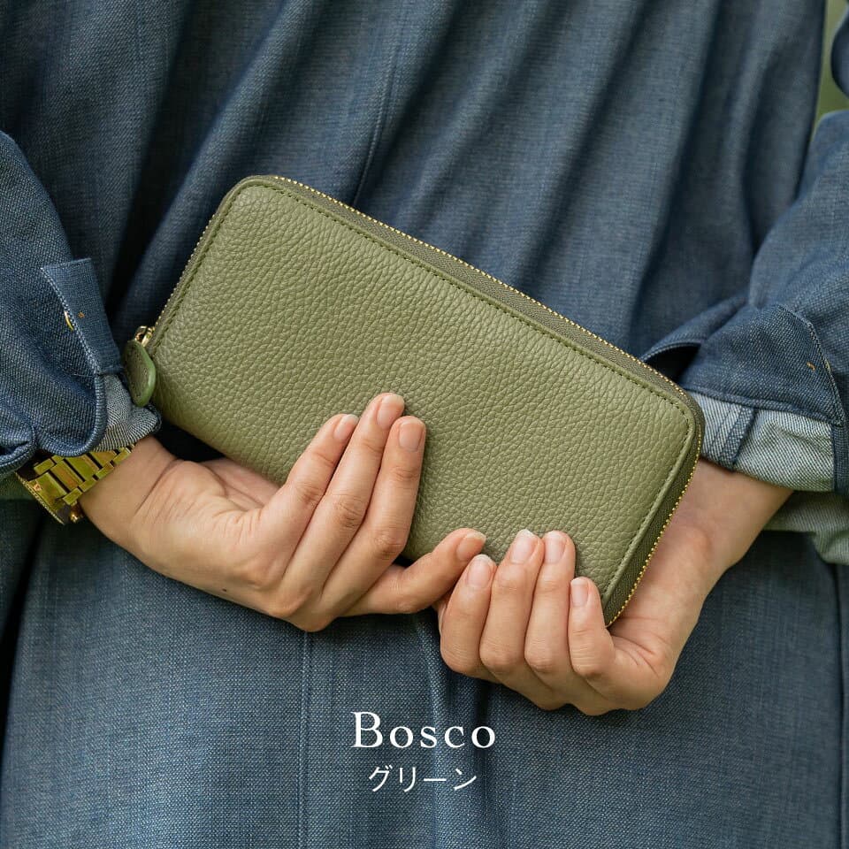 ＼クーポンで最大2,500円OFF♪／ 【楽天1位】3冠獲得 イタリアンレザー 長財布 レディース レザー 本革 スキミング防止 財布 ウォレット おしゃれ 大容量 きれいめ シンプル 金運 ラウンドファスナー 緑 牛革 グリーン ギフト プレゼント MURA thumbnail 3