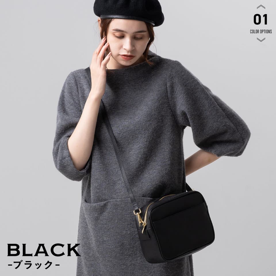 ＼10/24 20時～！クーポンで50%OFF／ ＼CLASSY掲載／ 牛本革 ショルダーバッグ レディース シュリンクレザー スキミング防止 斜めがけ 肩掛け 小さい 小さめ 大容量 軽い コンパクト ミニショルダー シンプル 無地 おしゃれ かわいい ポシェット ギフト プレゼント MURA thumbnail 3