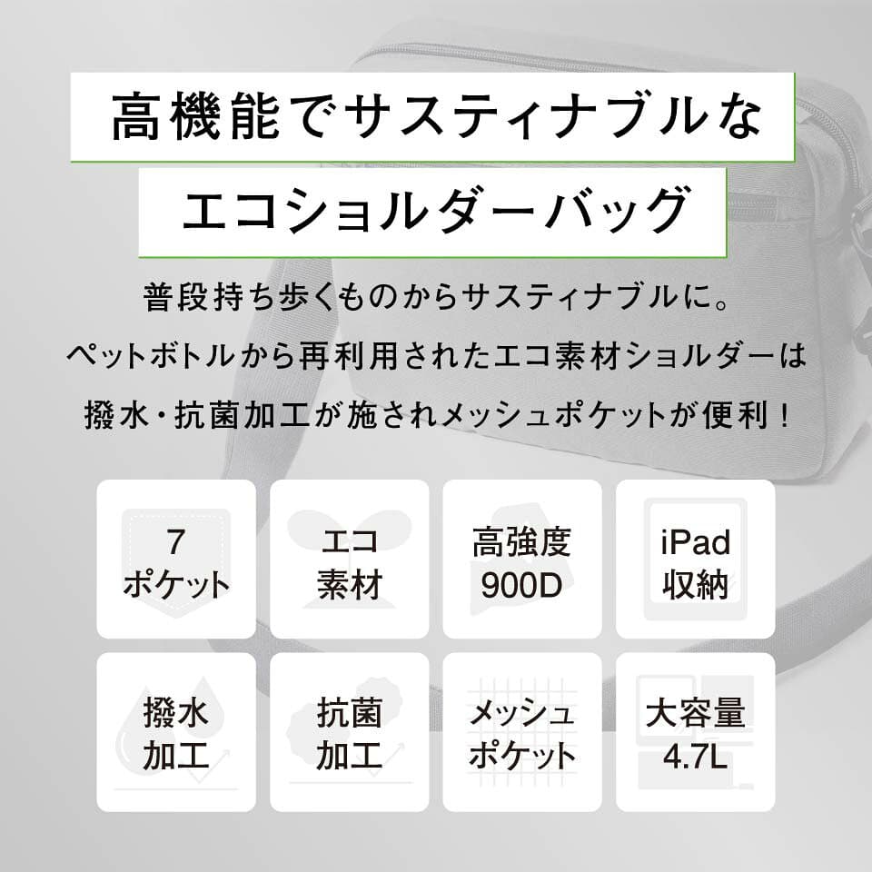 ＼10/24 20時～！クーポンで50%OFF／ ショルダーバッグ メンズ 斜めがけ サコッシュ ボディバッグ メッセンジャーバッグ 軽量 コンパクト 小さめ 大容量 撥水 抗菌 洗える 斜め掛け カバン タブレット 30代 40代 50代 60代 旅行 シンプル おしゃれ 誕生日 ギフト プレゼント thumbnail 2