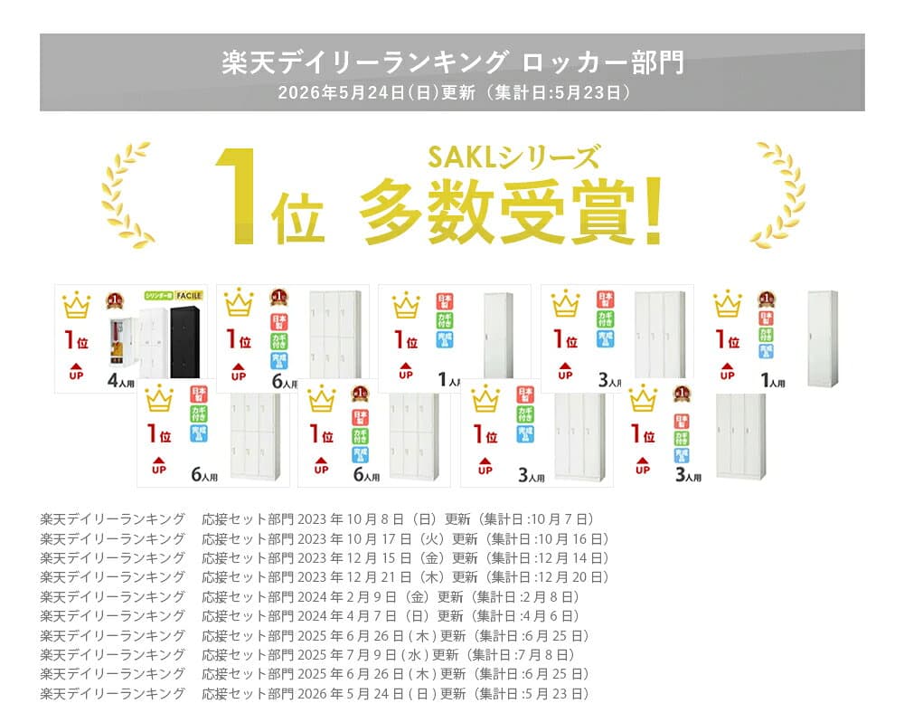ロッカー 6人用 ホワイト かぎ付き 更衣ロッカー オフィスロッカー スチールロッカー 6人用ロッカー スチール ワードローブ オフィス収納 六人用 鍵付き AKL-W6 LOOKIT オフィス家具 インテリア thumbnail 2