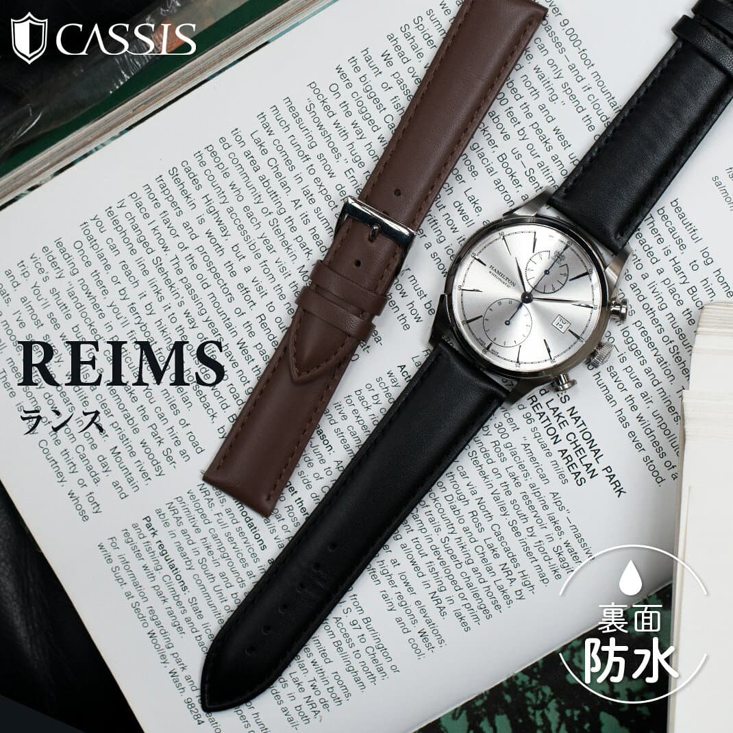 腕時計ベルト 18mm 時計 ベルト 20mm 革ベルト 牛革 レザー カーフ 時計バンド 裏面防水 簡単交換 メンズ レディース シック シンプル オフィス カジュアル 12mm 13mm 14mm 15mm 16mm 17mm 18mm 19mm 20mm 21mm 22mm REIMS ランス CASSIS カシス バンド 時計バンド U10257A1 thumbnail 2