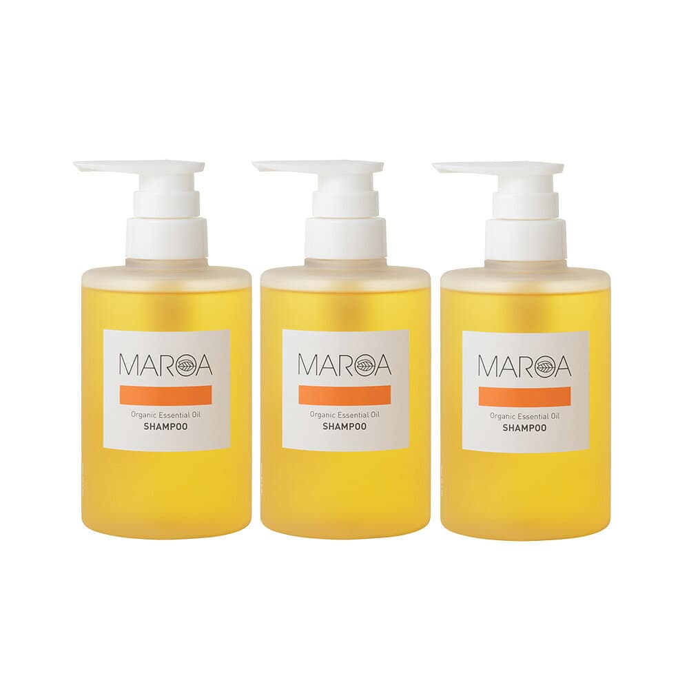 ナチュラルオイルシャンプー　オーガニック 3本セット　10%OFF　maroa　白髪　ツヤ　ツヤ髪　ヘアケア