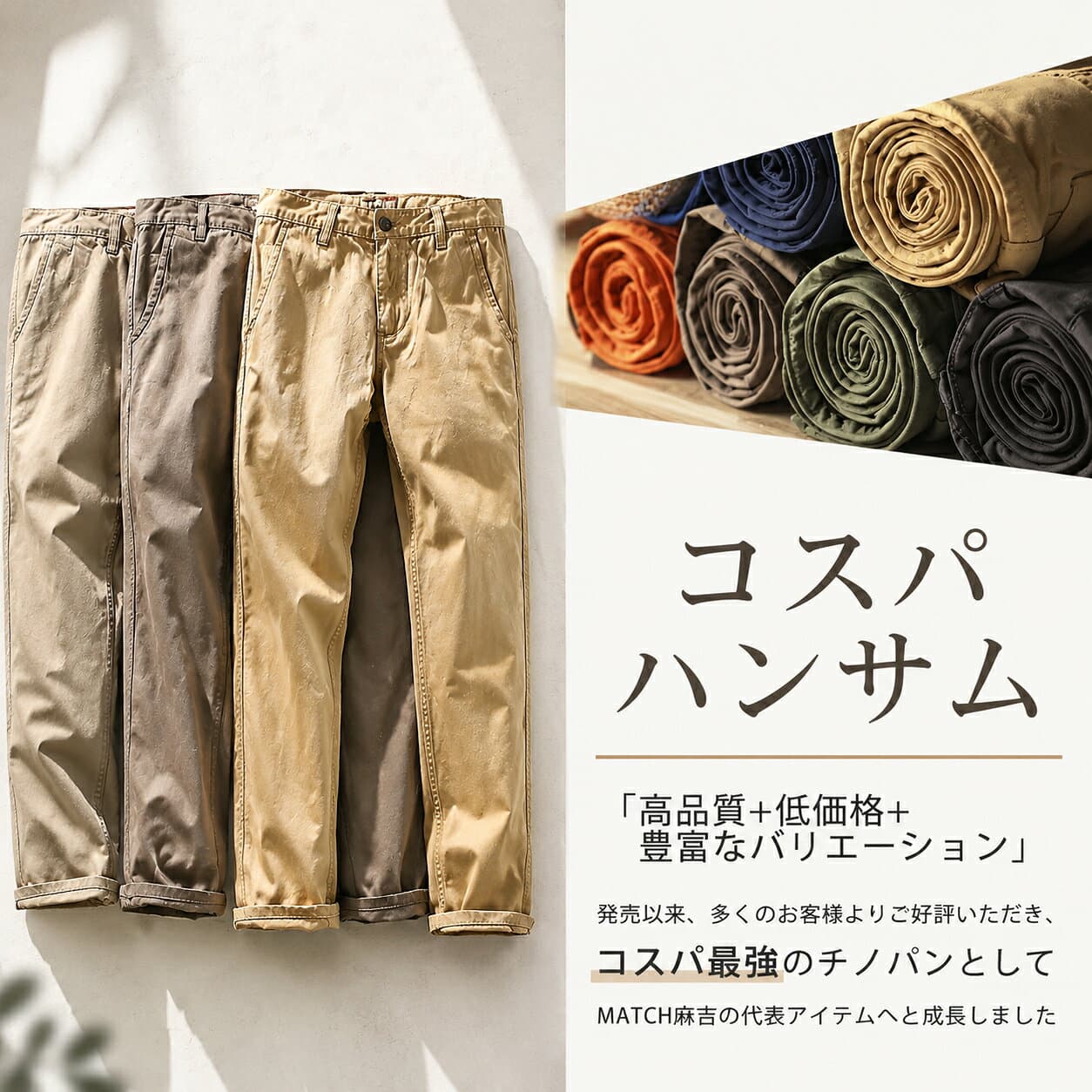 【2枚目1200円OFF】チノパン メンズ 大きいサイズ ゴルフウェア スリム イージーパンツ 10分丈 メンズ ズボン 綿パン 裾上げ済み ゴルフパンツ ゴルフウェア コットン 綿100％ チノパンツ 黒 男女兼用 レディース ロングパンツ 送料無料 *一部予約中 thumbnail 3