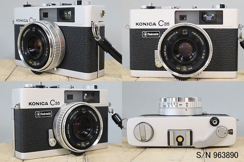 【整備済】【保証付 】　コニカ　KONICA C35 Flashmatic　S/N 963890（ケース・フイルム付セット）　フィルムカメラ　フイルムカメラ　【中古】 thumbnail 2
