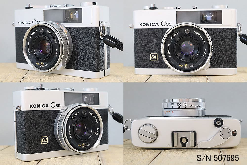 【整備済】【保証付 】　コニカ　KONICA C35 E&L　S/N 507695（ケース・フイルム付セット）　フィルムカメラ　フイルムカメラ　【中古】 thumbnail 2