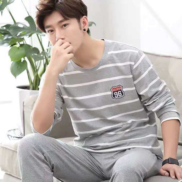 ルームウェア リラックスウェア 紳士 ジュニア 長袖 上下セット Tシャツ メンズ 薄手 ボーダー柄 ロングパンツ お洒落 男性 父の日 部屋着 春秋用 薄手 パジャマ 寝間着 カジュアル 大きいサイズ thumbnail 2