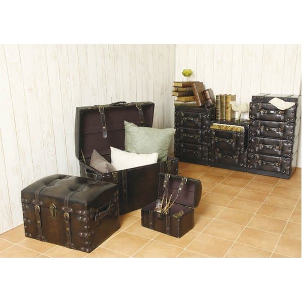 ＼ポイント7倍+クーポン最終／ トランク 旅行バッグ 幅30cm 合皮 Traver Furniture ビンテージ風 スタイル リビング 店舗 インテリア家具 備品 什器 thumbnail 3