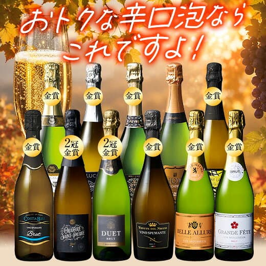 【エントリーでP10倍!24日(土)20時〜27日(火)10時】 【送料無料】3大銘醸地入り 世界選りすぐりスパークリングワイン11本セット 第44弾 スパークリングワイン 辛口 ワインセット 【9000426】 thumbnail 2