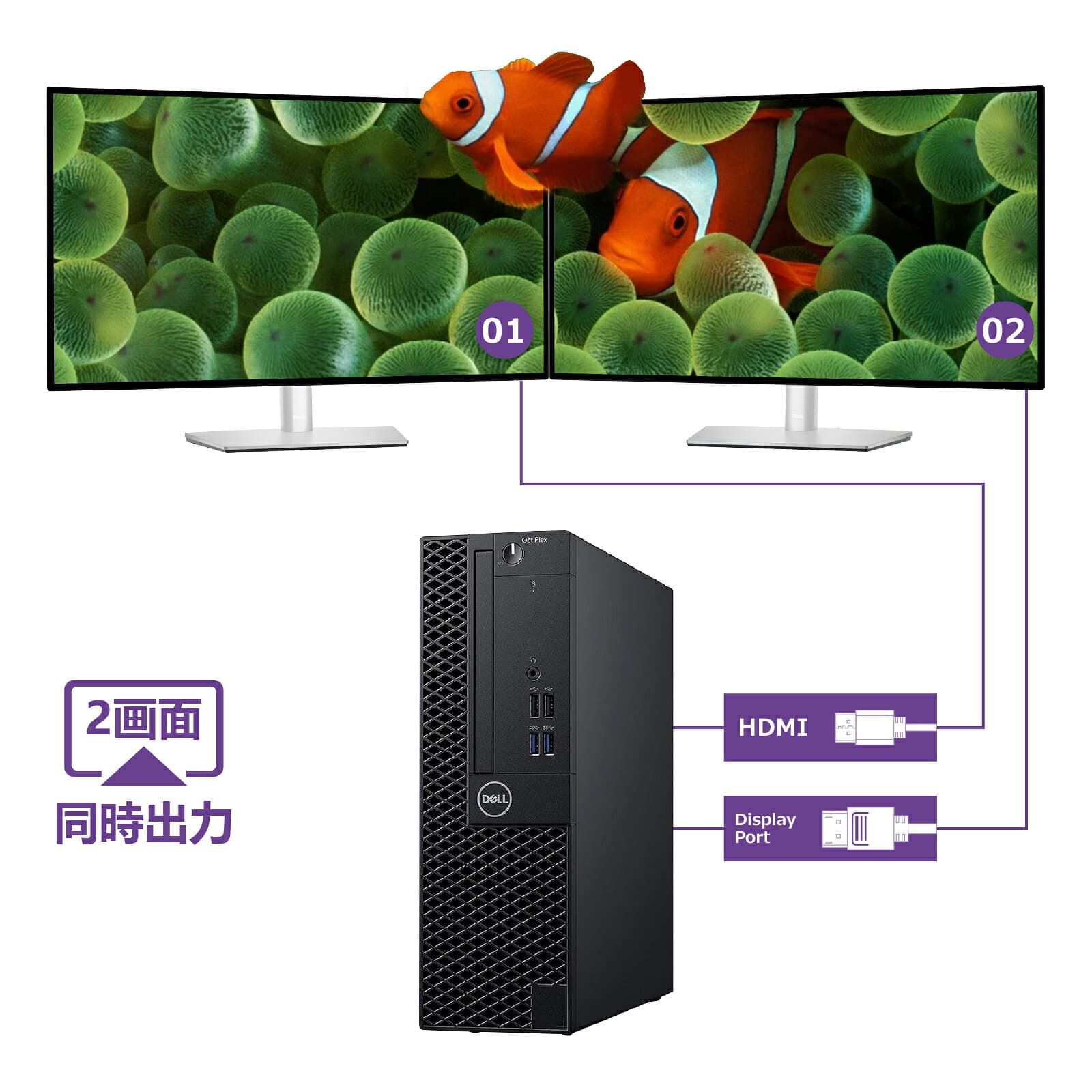 【全品最大2500円OFFクーポン】Core i5 第9世代 Dell OptiPlex3060 SFF Office付き Windows11 メモリ8GB/16GB/32GB最大 SSD256GB/512GB/ 1TB Dell DisplayPort 2画面同時出力 WIFI子機付 USB3.0 デスクトップ 中古パソコン pc デスクトップPC 本体 thumbnail 3