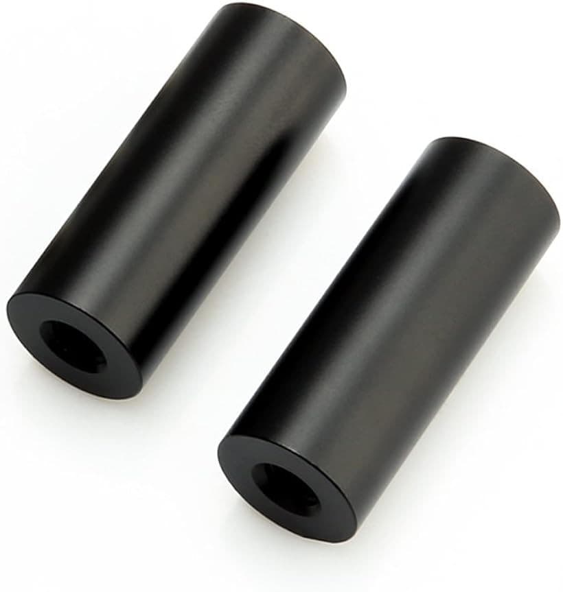 互換品 カメラロッド 15mmレールマイクロロッド 長さ3.8cm 1.5インチ 1/4-20スレッド穴 アルミ合金 カメラアクセサリー 撮影機材 Camera Rod 2本入リ―026 (ブラック)