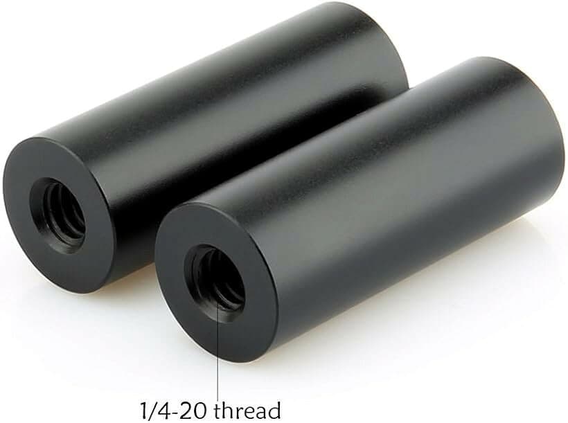 互換品 カメラロッド 15mmレールマイクロロッド 長さ3.8cm 1.5インチ 1/4-20スレッド穴 アルミ合金 カメラアクセサリー 撮影機材 Camera Rod 2本入リ―026 (ブラック) thumbnail 2