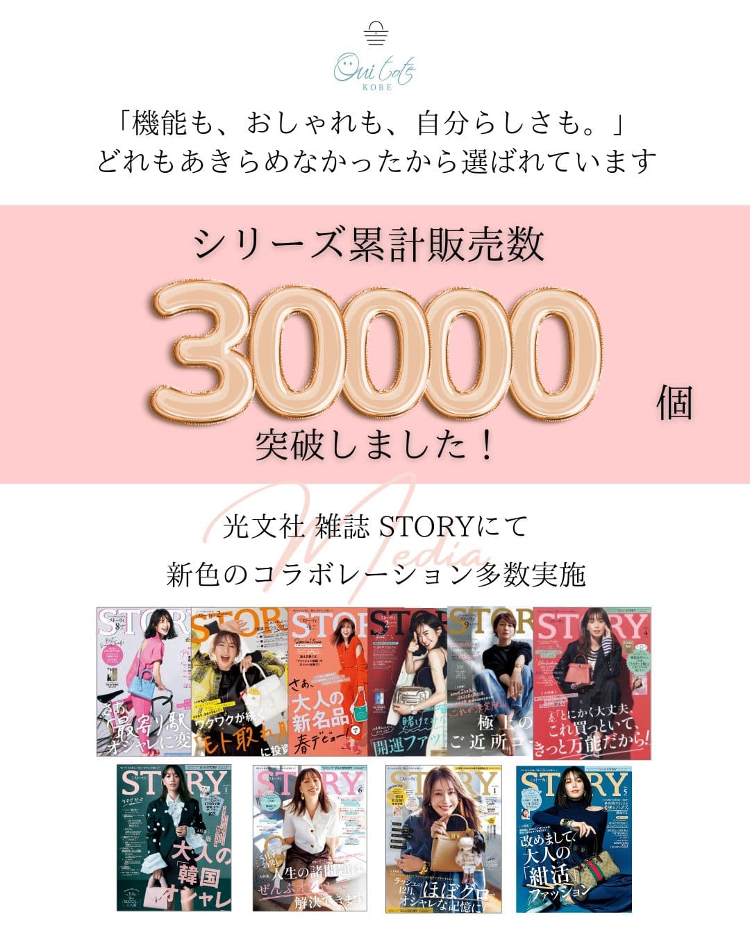 ★お買い物マラソン 10/24 20:00～10/27 09:59開催 ★TV紹介 新色シャンパンゴールド登場 雑誌 STORYコラボ Ouitote ウイトート 神戸ブランド ミニミニ トートバッグ レディース 軽量 コンパクト 2way ショルダー 斜めがけ 小さめ シンプル おしゃれ ギフト プレゼント 人気 thumbnail 2