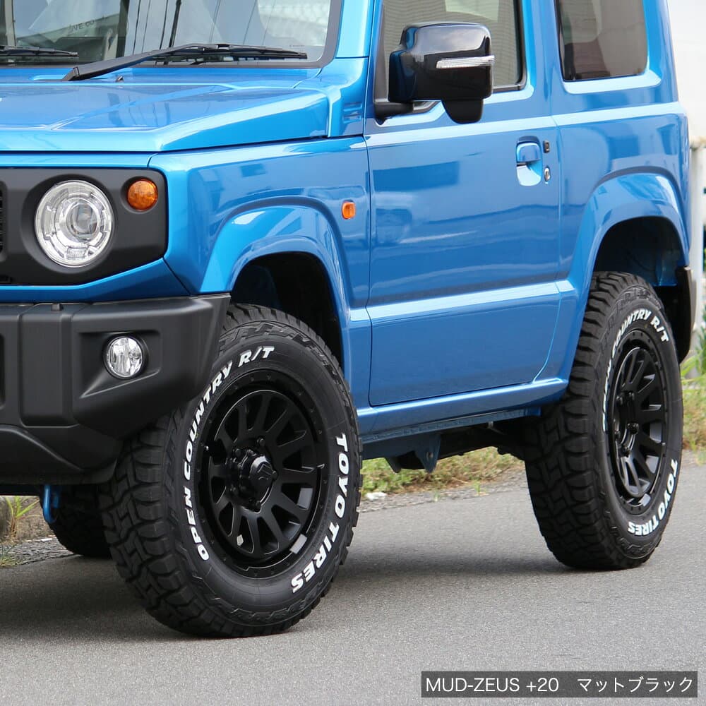 【4本セット】ジムニー タイヤホイールセット MUD-ZEUS 16インチ 5.5J +20 マットブラック×TOYO OPEN COUNTRY R/T 185/85R16 ホワイトレター 車検対応 トーヨー オープンカントリー ORIGIN Labo. JIMNY オリジンラボ JB64 JB23 JA11 JA12 JA22 thumbnail 3